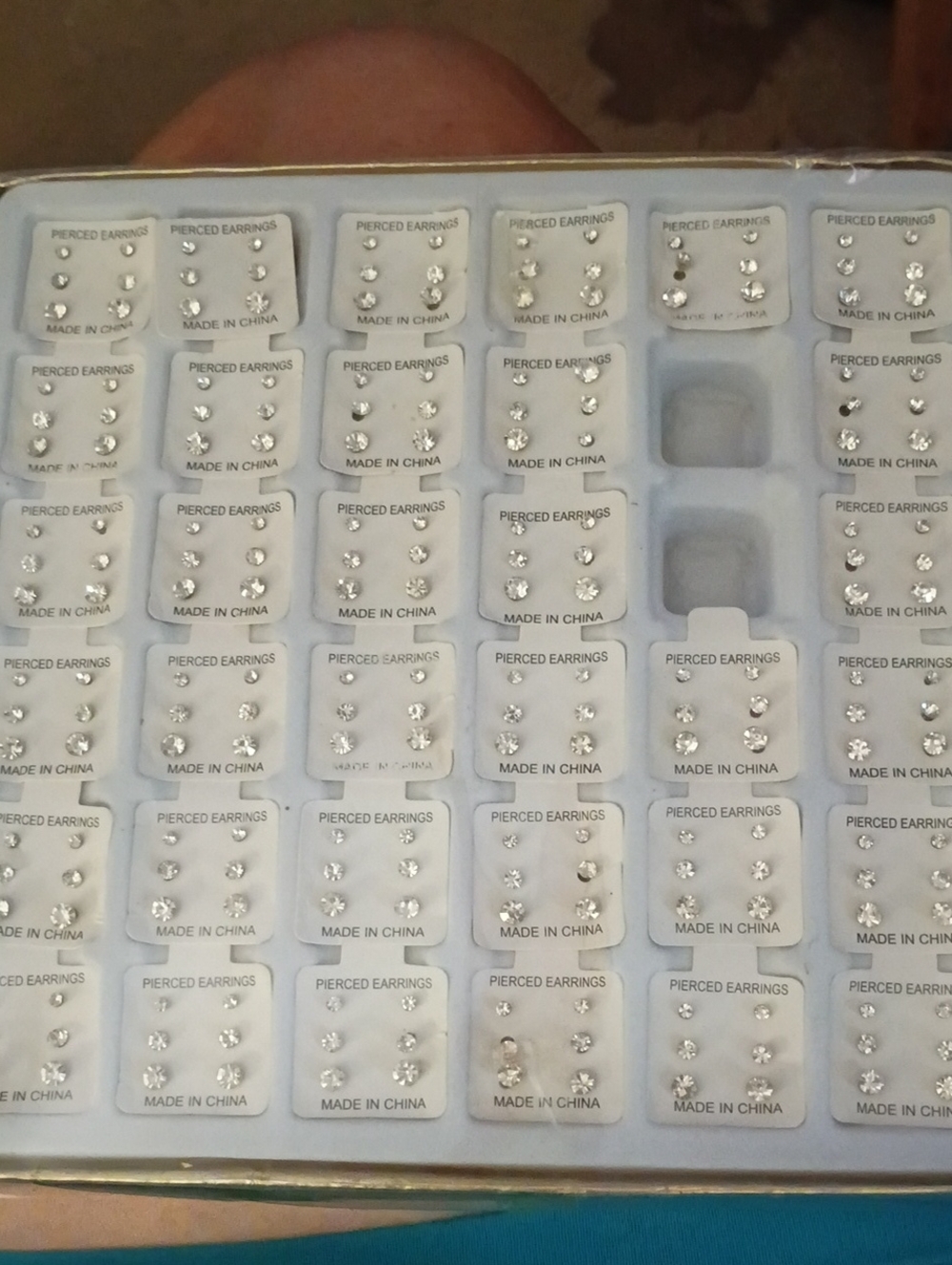 3 For $10.  Nose Or Ear .Clear Crystal Stud Earring Set - White.NWT